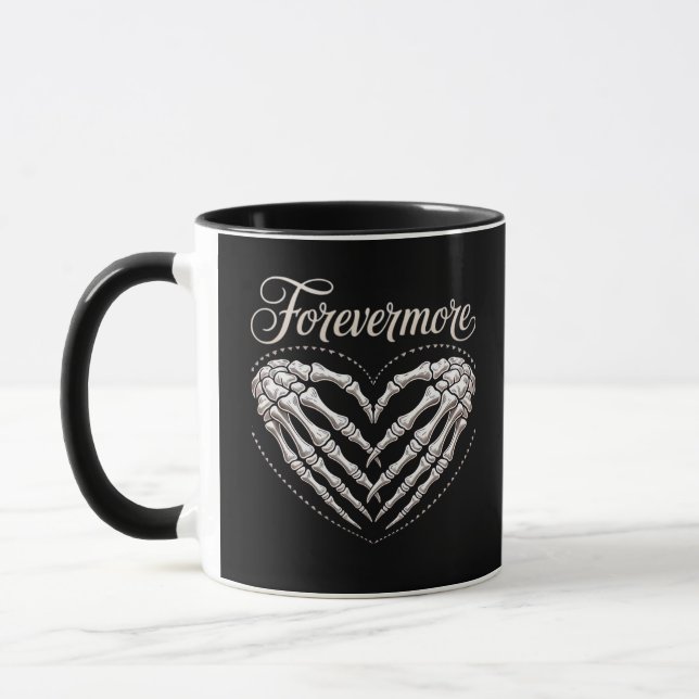 Mehr Skeleton Hands Herz-Gotik Halloween Tasse (Links)