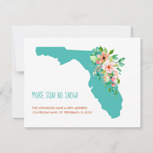 Mehr Sonne, kein Schnee Florida-Karte Floral Neue  Ankündigung