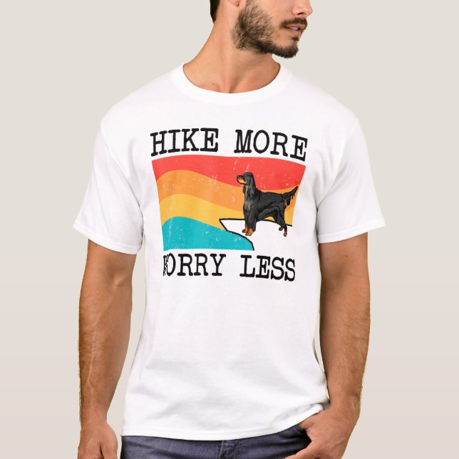 Mehr Sorgen weniger Gordon Setter Grafik-Wandern T-Shirt (Vorderseite)