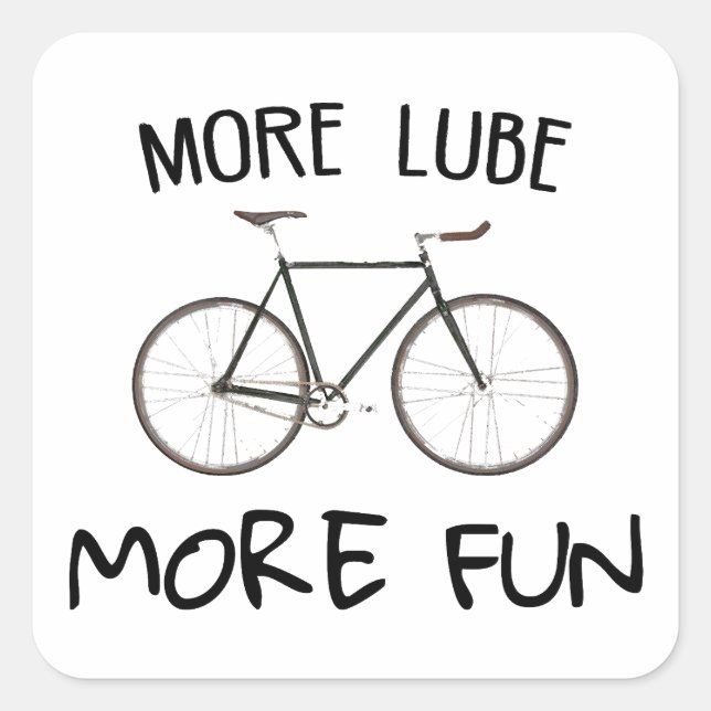 Mehr Spaß beim Radfahren Quadratischer Aufkleber (Vorderseite)