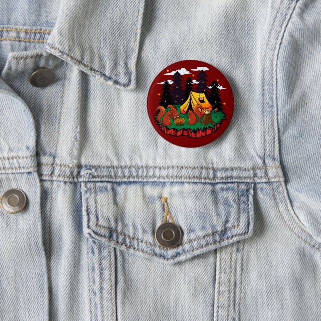 Mehr Spaß mit diesem Camping-Eichhörnchen Button (Beispiel)