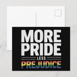 Mehr Stolz weniger Vorurteile Gay Pride LGBt Monat Postkarte