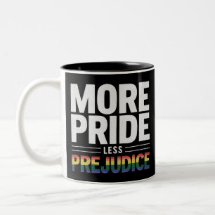 Mehr Stolz weniger Vorurteile Lgbt Gay Pride Month Zweifarbige Tasse