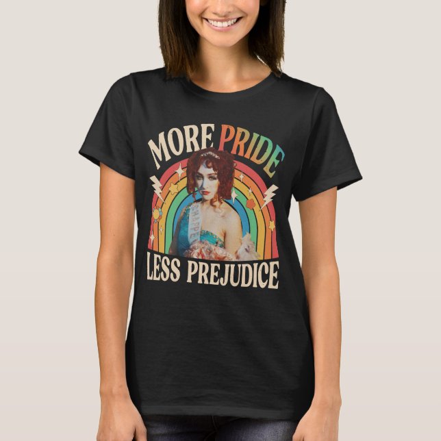 Mehr Stolz weniger Vorurteile LGBT Pride Monat Gay T-Shirt (Vorderseite)