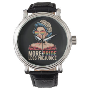 Mehr Stolz weniger Vorurteile LGBTQ Stolz Verbünde Armbanduhr