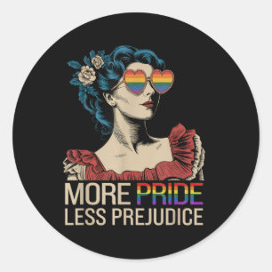 Mehr Stolz weniger Vorurteile Monat LGBTQ Runder Aufkleber