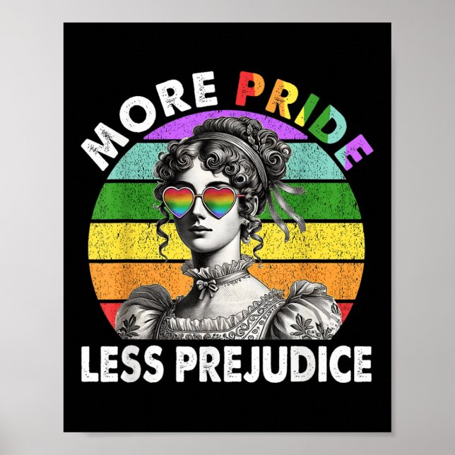 Mehr Stolz weniger Vorurteile Pride Monat Lgbtq Ga Poster (Vorne)