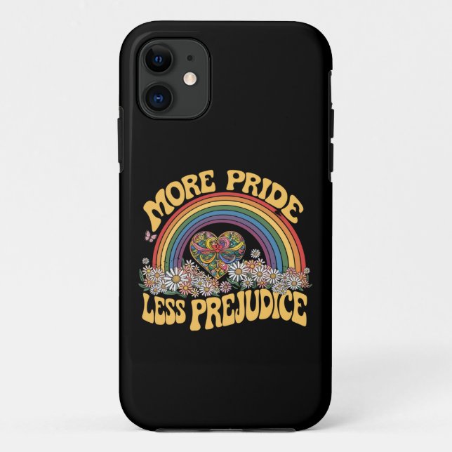 Mehr Stolz weniger Vorurteile Retro-Regenbogen-Pri Case-Mate iPhone Hülle (Rückseite)