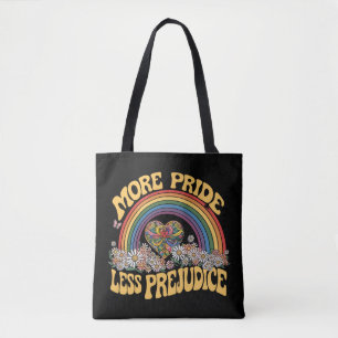 Mehr Stolz weniger Vorurteile Retro-Regenbogen-Pri Tasche