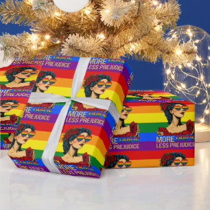 Mehr Stolz, weniger Vorurteile Stolz Monat LGBTQ Geschenkpapier