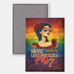 Mehr Stolz, weniger Vorurteile Stolz Monat LGBTQ Magnet