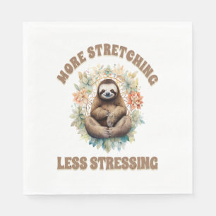 Mehr Strecken Weniger Stress Faultier Serviette