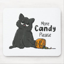 Mehr Süßigkeiten bitte Halloween schwarze Katze
