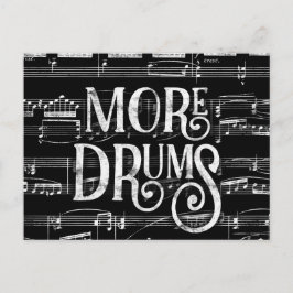 Mehr Trommeln - Chalkboard - Schwarz-weiße Musik Postkarte