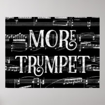 Mehr Trumpet-Chalkboard - Schwarz-weiße Musik