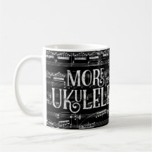 Mehr Ukulele Chalkboard - Schwarz-weiße Musik