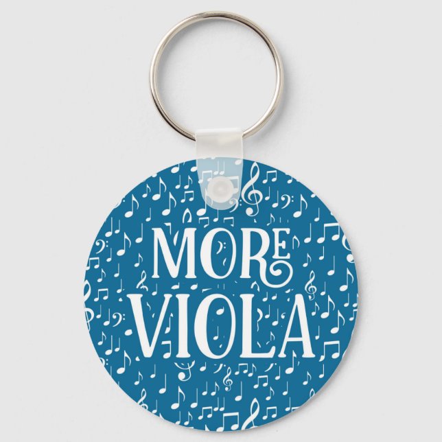 Mehr Viola - Blaue weiße Musik Schlüsselanhänger (Vorderseite)