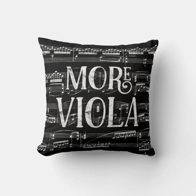 Mehr Viola Chalkboard - Schwarz-weiße Musik Kissen (Vorderseite)