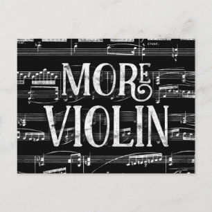Mehr Violin Tafel - Schwarz Weiß Musik Postkarte
