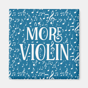 Mehr Violine - blaue weiße Musik Magnet
