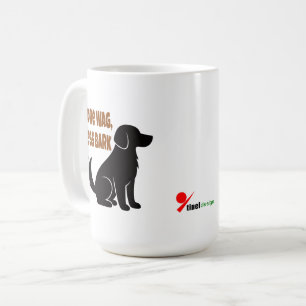 Mehr Wedeln, weniger Bellen – Hund-Silhouette mit  Kaffeetasse