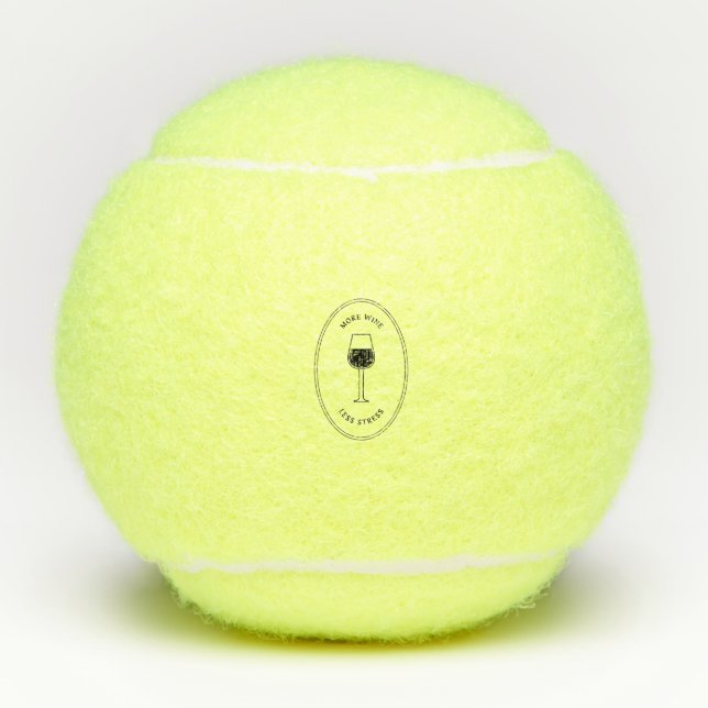 Mehr Wein weniger Stress Tennisbälle (Vorderseite)