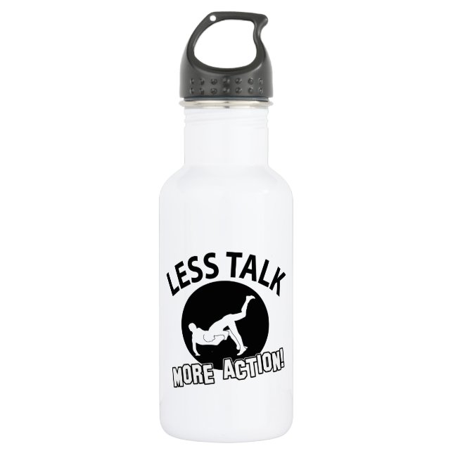 Mehr Wrestlingaktion weniger Gespräch Trinkflasche (Vorderseite)