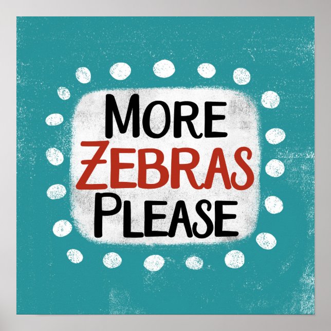 Mehr Zebras, Poster Wall Art (Vorne)