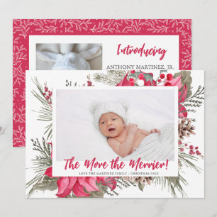 Mehr zum Merrier Poinsettia Foto Weihnachten Gebur Ankündigung