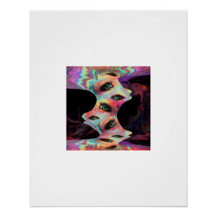 Mehräugiges psychedelisches Gesicht Trippy Poster