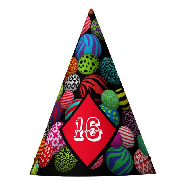 Mehrdruck-Balls Partyhütchen (Vorderseite)