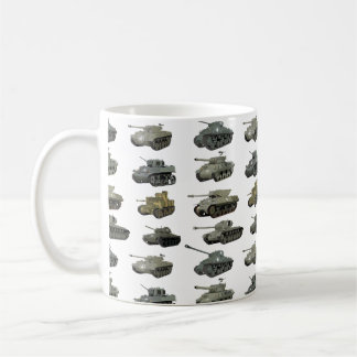 Mehrere amerikanische WW2-Tanks und gepanzerte Fah Kaffeetasse