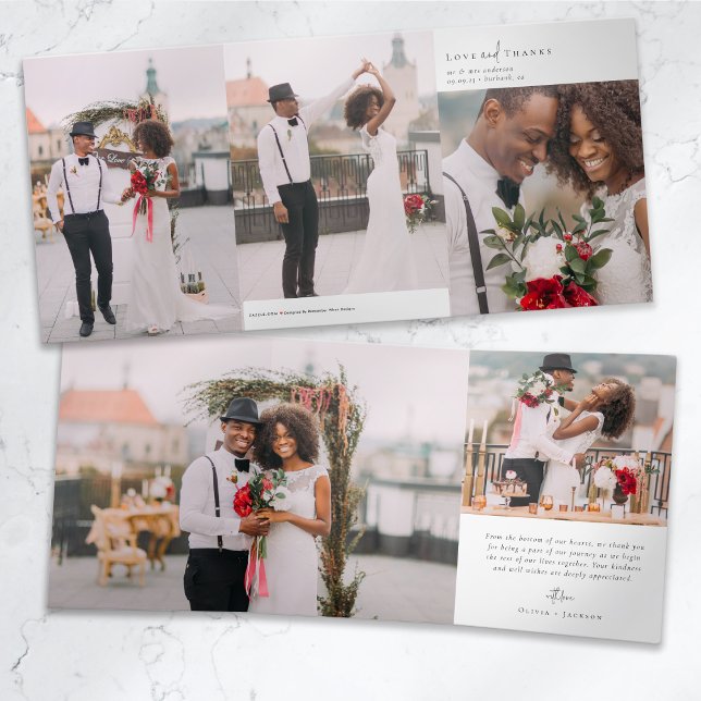 Mehrere Foto Hochzeit dreimal Dankeschön Karte (Von Creator hochgeladen)