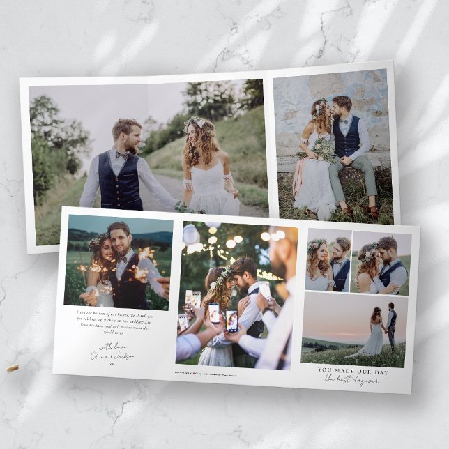 Mehrere Foto Hochzeit dreimal Dankeschön Karte (Von Creator hochgeladen)