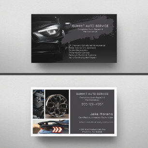 Mehrere Fotos Auto-Service und Reparatur Fachmann Visitenkarte