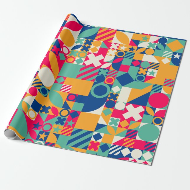 Mehrere geometrische Formen Geschenkpapier (Ungerollt)