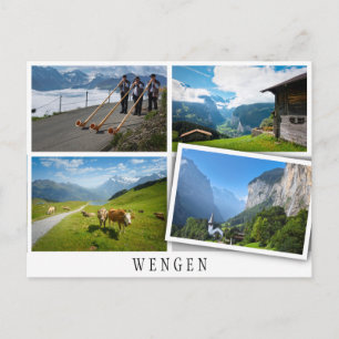 Mehrere Landschaften in Wengen Postkarte