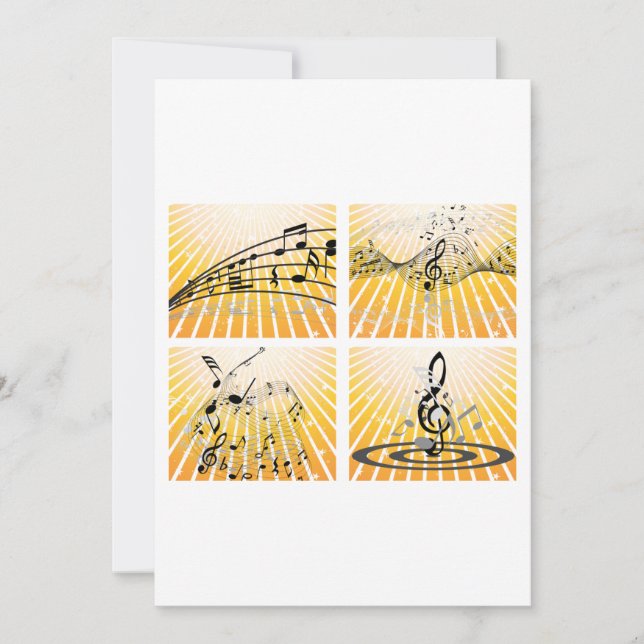 Mehrere Musiknoten Einladung (Vorderseite)