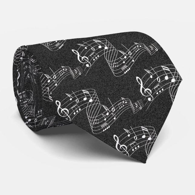 MEHRERE MUSIKNOTEN KRAWATTE (Gerollt)