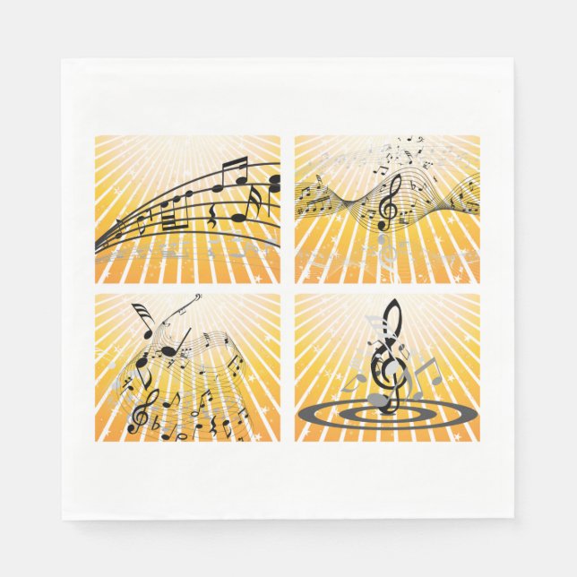 Mehrere Musiknoten Serviette (Vorderseite)