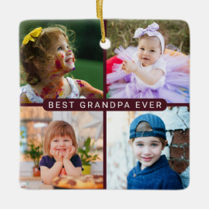 Mehrfach-Foto Bild Opa Burgunder Weihnachten  Keramikornament