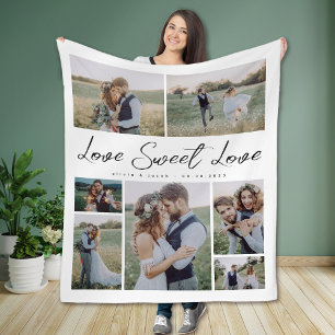 Mehrfach-Foto-Collage Liebe Süße Liebe Frischvermä Fleecedecke
