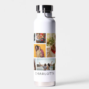 Mehrfach-Foto-Collage Moderne Personalisierte Name Trinkflasche