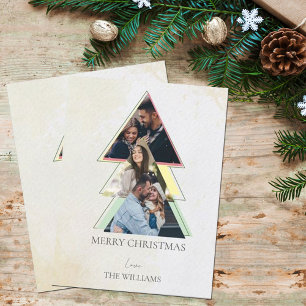 Mehrfach-Foto-Tannenbaum Frohe Weihnachten Grußkar Postkarte
