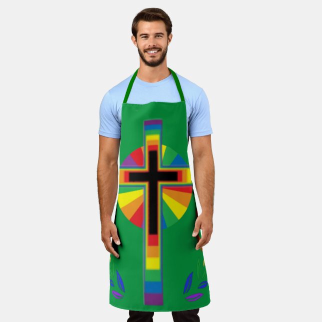 Mehrfach-Print-Gay-Christlich-Clergy-Schürze Schürze (Getragen)