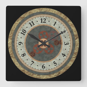 Mehrfach texturiertes Geed Quadratische Wanduhr