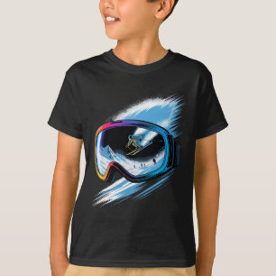 Mehrfachbelichtungs-Kunst-Skisport Bergski Schnee  T-Shirt