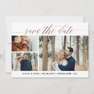 Mehrfache Fotos der GoldRose Save the Date