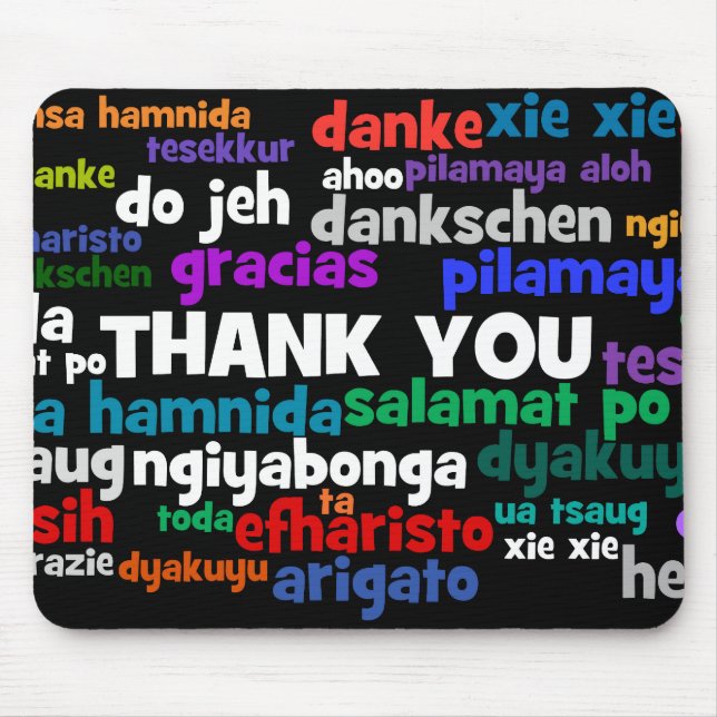 Mehrfache Weisen zu sagen danken Ihnen in vielen Mousepad (Vorne)