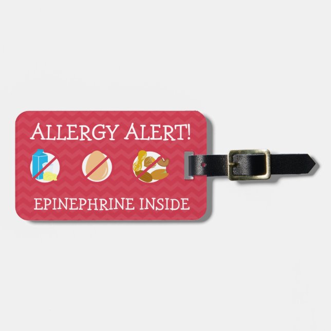 Mehrfacher Nahrungsmittelallergie-Alarm-Umbau für Gepäckanhänger (Vorderseite horizontal)
